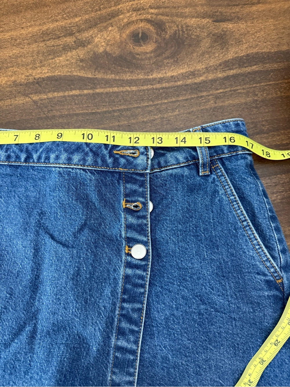 LOFT Rivete Blue Denim Wrap-Front Skort Shorts - Picture 5 of 7